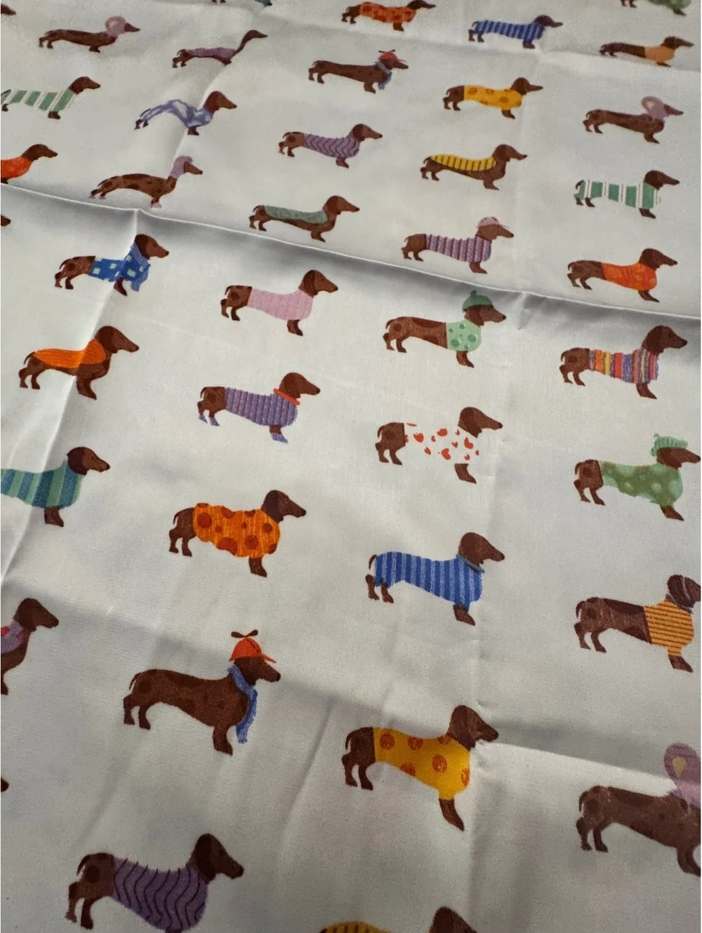 Colorful Dachshund Patterned Square Scarf 274